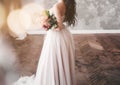 Bright portrait bride in wedding dress Royalty Free Stock Photo