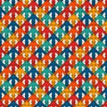 Bright print with interlocking arrows. Contemporary background with pointers. Colorful geometric seamless pattern