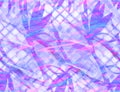 Bright purple botanical pattern with silhouettes of strelitzia flowers