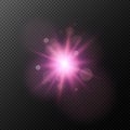 A bright purple flash isolated on a transparent background. Flash, highlight for your project. Footage for photos and video. Vecto