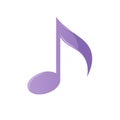 Bright Purple Single Music Note Graphic Icon Symbolizing Melody and Harmony Royalty Free Stock Photo