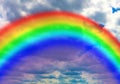 Bright Rainbow Against Cloud Background Royalty Free Stock Photo