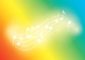 bright rainbow background with music notes - multicolor vector illustration Royalty Free Stock Photo