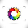 Bright rainbow camera shutter diaphragm