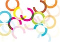 Bright rainbow circles vector background. Funny bubbles concept. Royalty Free Stock Photo