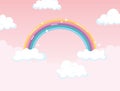 Bright rainbow cloudscape magic fantasy decoration cartoon