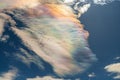 Rainbow cloud around the sun, halo effect Royalty Free Stock Photo