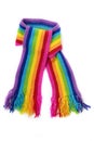 Bright rainbow knitted scarf Royalty Free Stock Photo
