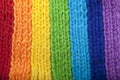 Bright rainbow knitted scarf Royalty Free Stock Photo