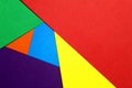 Colored cardboard scattered on the table. turned out geometric shapes Royalty Free Stock Photo