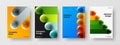 Bright realistic balls corporate cover concept bundle Royalty Free Stock Photo