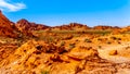 Red Aztec sandstone rock formations in the Valley of Fire State Park, Nevada,USA Royalty Free Stock Photo