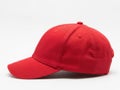 Bright red baseball cap on white background isolated on white background Royalty Free Stock Photo
