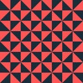 Bright red-black tiles of a triangular shape geometric seamless pattern in the correct order with clear lines