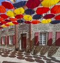 Colored Hanging Umbrellas in Quebec City