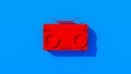 Bright Red Boombox Retro Stereo 80\'s Style Vintage Vivid Blue Background Royalty Free Stock Photo