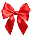 Bright red bow isolated Royalty Free Stock Photo