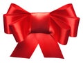 Bright red bow isolated Royalty Free Stock Photo