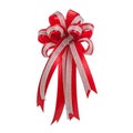 Bright red bow isolated on white Royalty Free Stock Photo