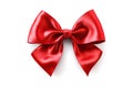 Bright Red Bow on White Royalty Free Stock Photo