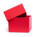 Bright red cardboard gift box