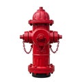 Red Fire Hydrant with Chains Isolated on a White Background fire fighting emergency Royalty Free Stock Photo