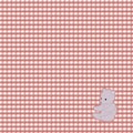 Bright red checkered baby vector seamless pattern with a gray soft bear toy background tablecloth napkin Royalty Free Stock Photo