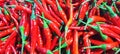 Bright red chili peppers for sale in market, vegetable, vegetable background, food