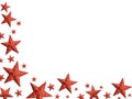 Bright red Christmas stars - isolated Royalty Free Stock Photo