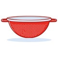 Bright Red Colander with White Dots and Handles Royalty Free Stock Photo