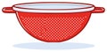 Bright Red Colander with White Dots and Handles Royalty Free Stock Photo