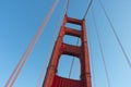 Bright red column of Golden Gate Bridge Royalty Free Stock Photo