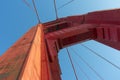 Bright red column of Golden Gate Bridge Royalty Free Stock Photo