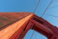 Bright red column of Golden Gate Bridge Royalty Free Stock Photo