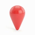 Bright red, cone-shaped object with a glossy finish on a white background. Royalty Free Stock Photo