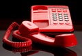 Bright red desk telephone Royalty Free Stock Photo