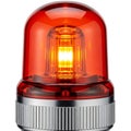Bright red emergency beacon light with metallic base and illuminated warning signal Royalty Free Stock Photo