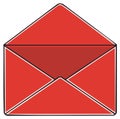 Bright Red Envelope Design Open to Reveal Darker Interior Sending a Message or Important Correspondence Royalty Free Stock Photo