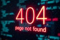 Error message indicating page not found on a digital display Royalty Free Stock Photo