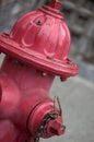 Bright Red Fire Hydrant Close-Up