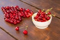 Bright red freshly picked early sweet cherries Royalty Free Stock Photo