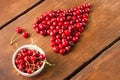 Bright red freshly picked early sweet cherries