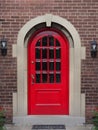 Bright red front door Royalty Free Stock Photo