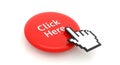 Red click here button with cursor arrow Royalty Free Stock Photo