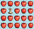 Big tasty apples. Vector drawing