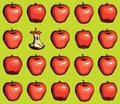 Big tasty apples. Vector drawing