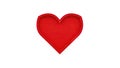 Bright Red Heart Shape with 3D Effect for Royalty Free Stock Photo