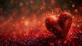 Bright Red Heart-Shaped Object on Dark Background