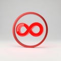 Red Infinity Symbol within a Circular Frame circle loop Royalty Free Stock Photo