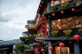 Bright red lanterns along the old street of jiufen Culture Village in Taipei, Taiwan Royalty Free Stock Photo